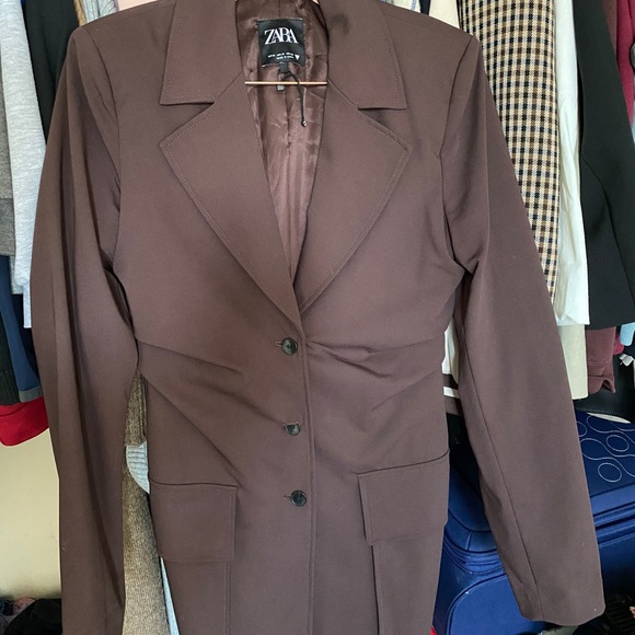 ZARA BROWN FITTED BLAZER *DEADSTOCK* - Picture 6 of 6
